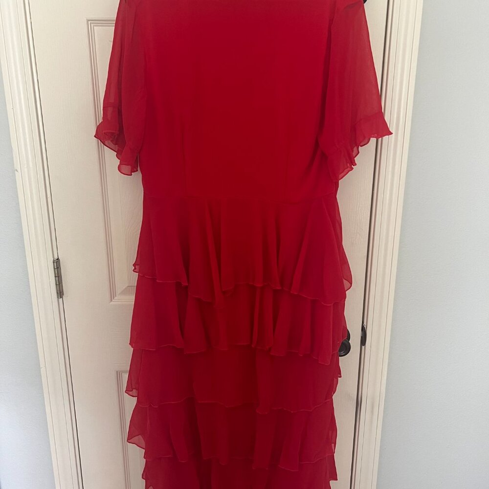 Floor-Length Ruffle Slit Dress - Picture 5 of 7